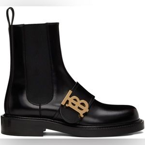 Burberry Black Monogram Chelsea Boots-NIB